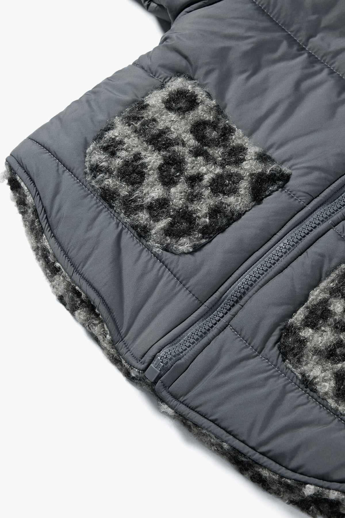 Reversible Fleece Jacket Graphite Black - Detail