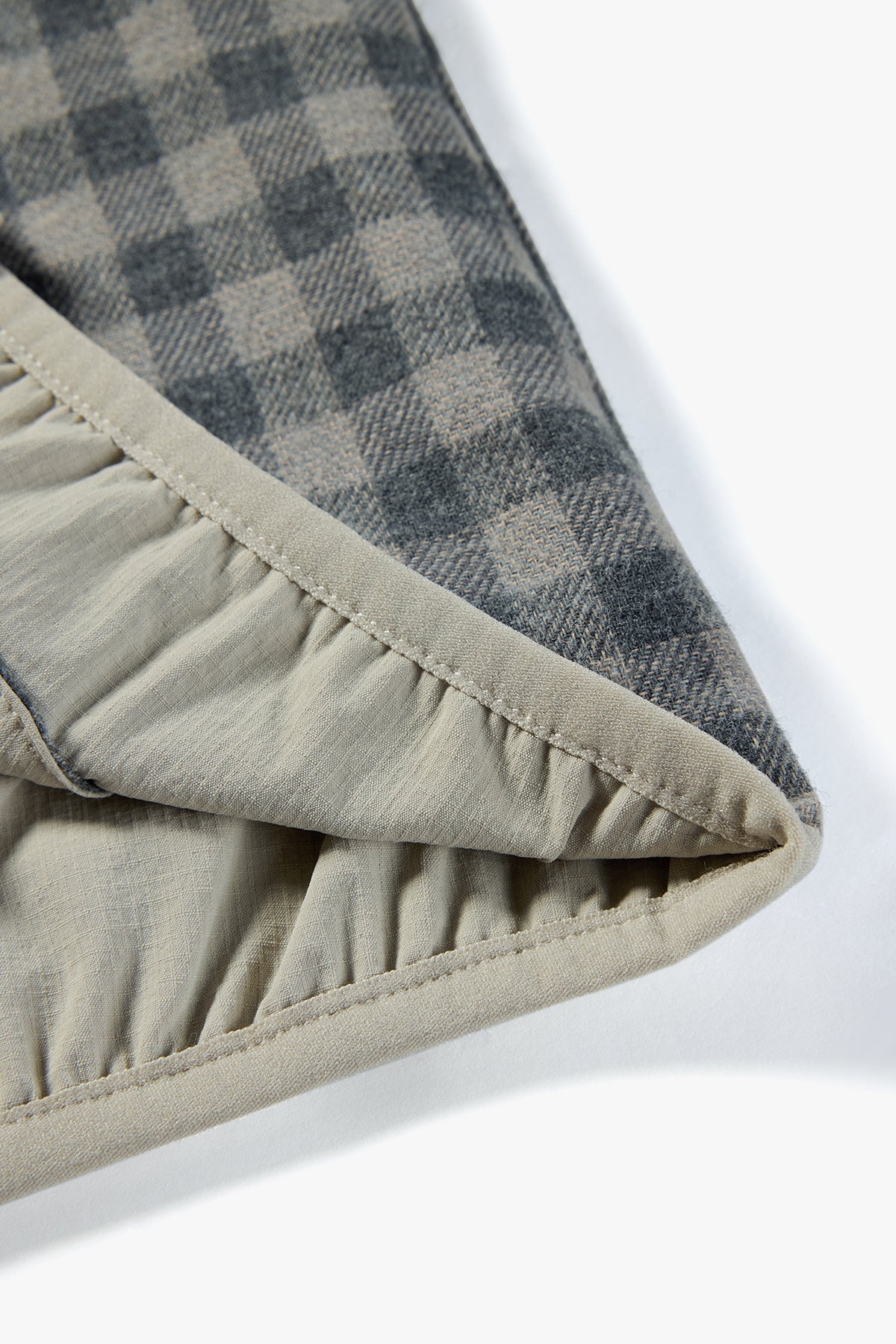 Reversible Plaid Lightweight Jacket Mist Gray - Detail