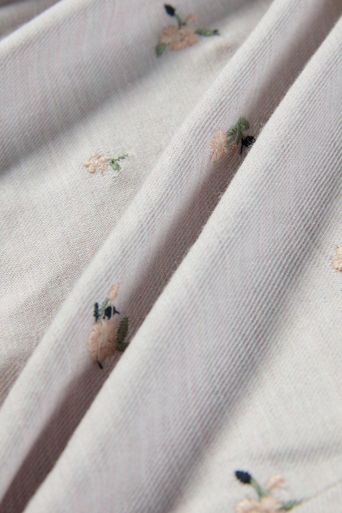 Rose Embroidered Blouse Mist Gray - Detail