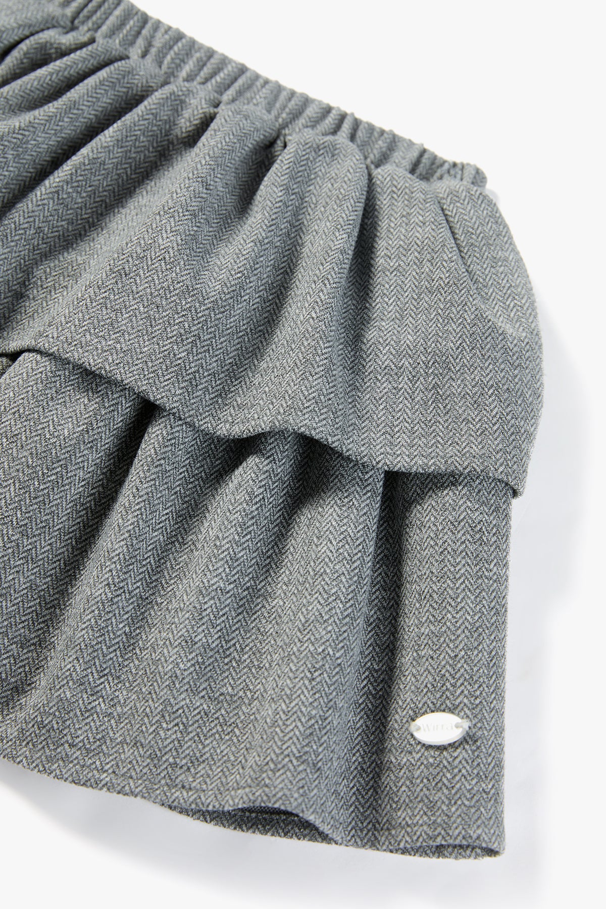 Gray Herringbone Skirt Mid Gray - Detail