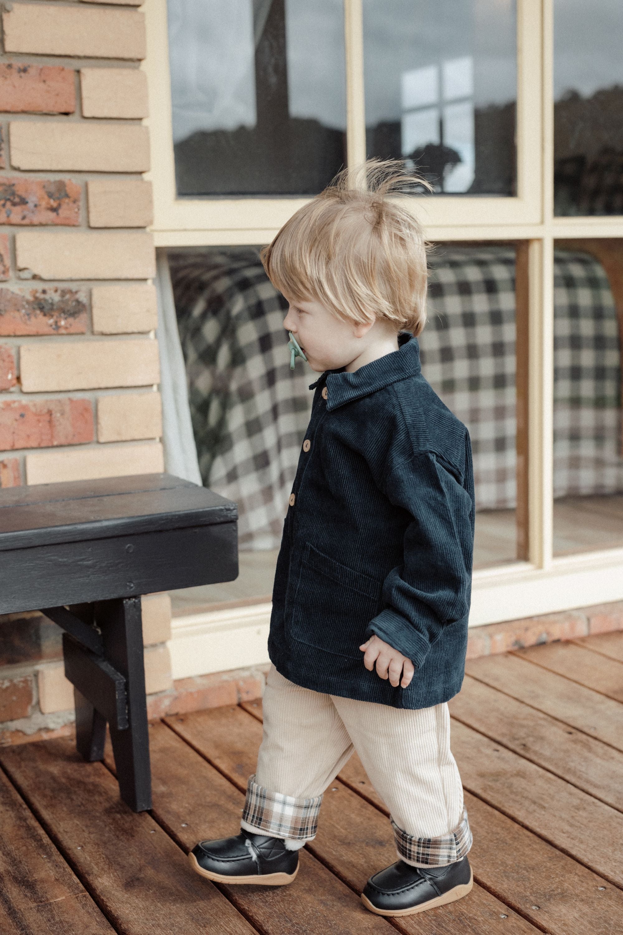 Plaid Pants Cream Organic Kids Clothes WirraWirra Kids