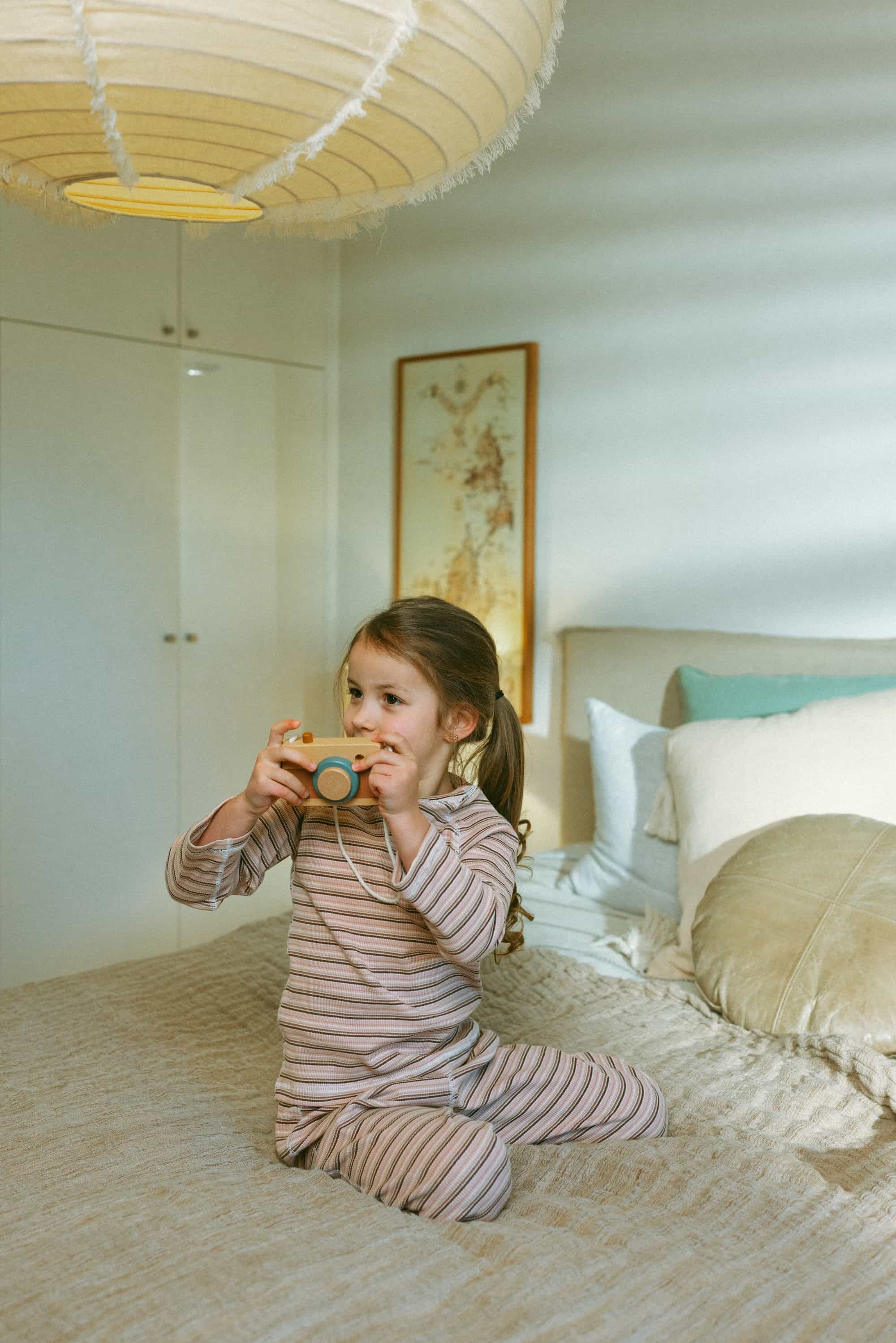 Rainbow Stripe Seamless Top Apricot - Model