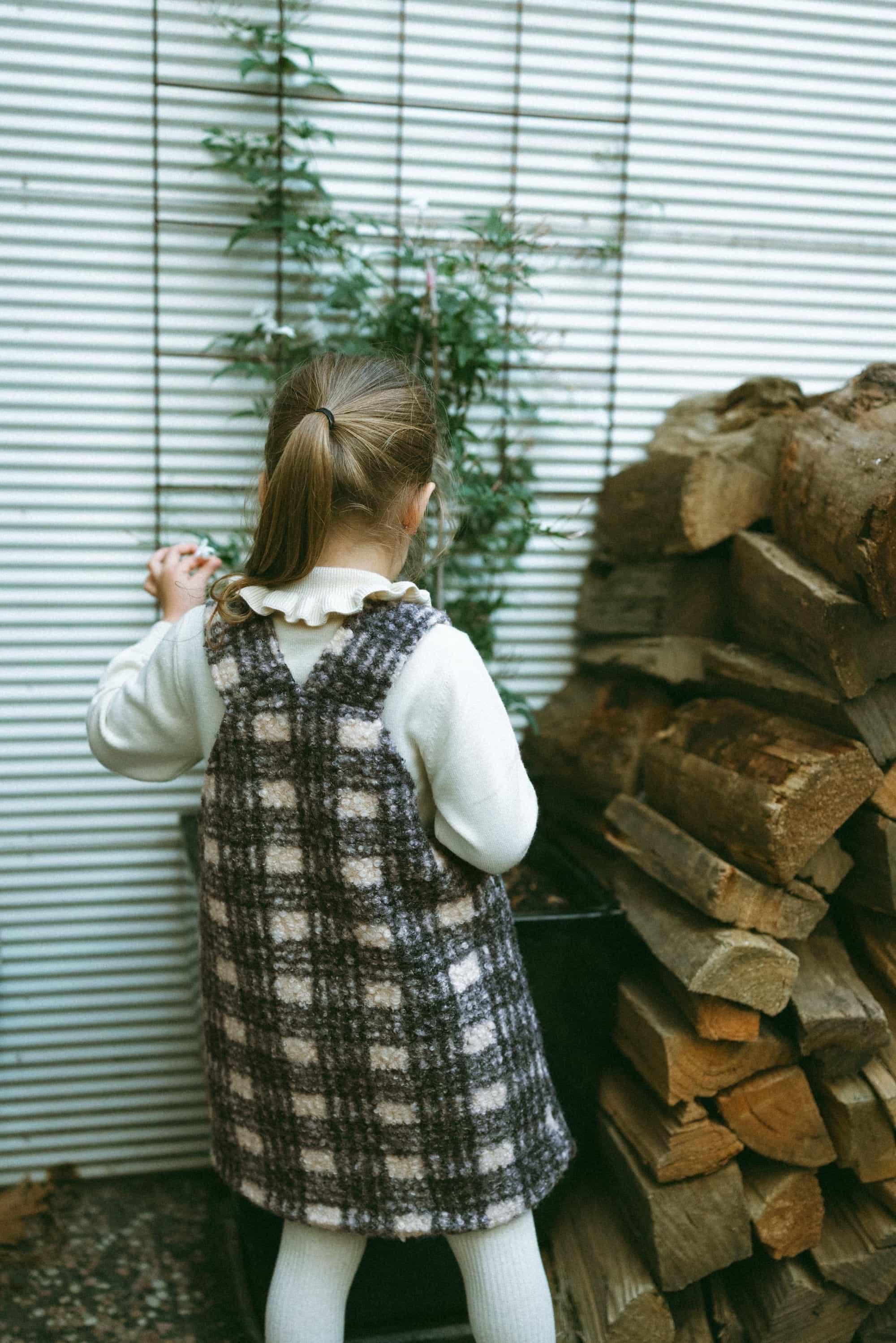 Cozy Plaid Pocket Dress Plaid - Model