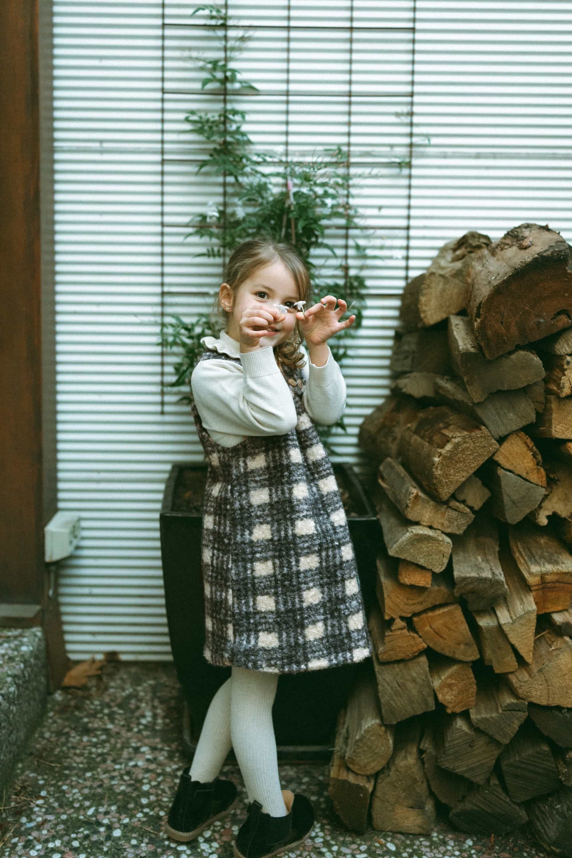 Cozy Plaid Pocket Dress Plaid - Model