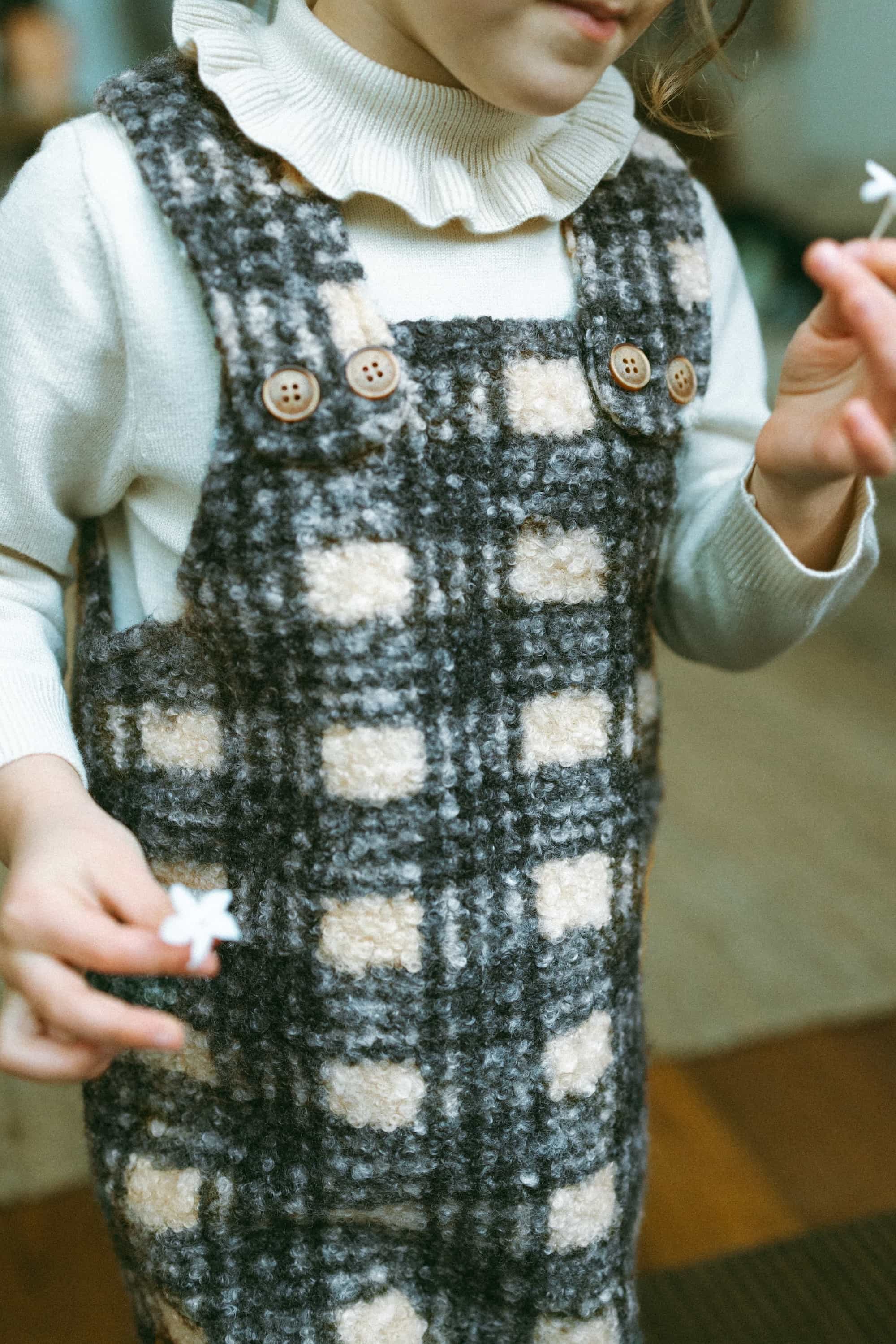 Cozy Plaid Pocket Dress Plaid - Model
