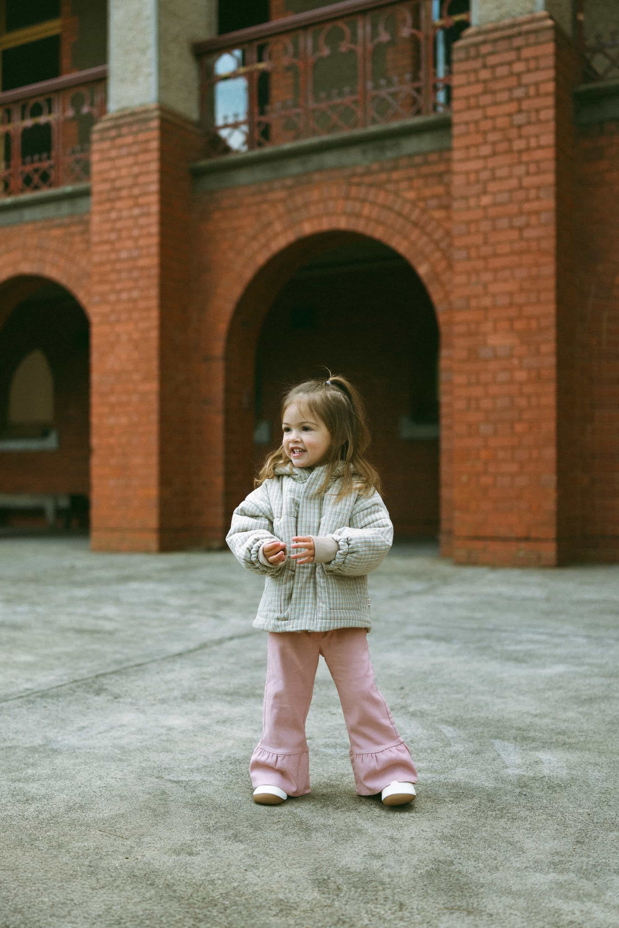 Blossom Bubble Pants Peach Pink - Model