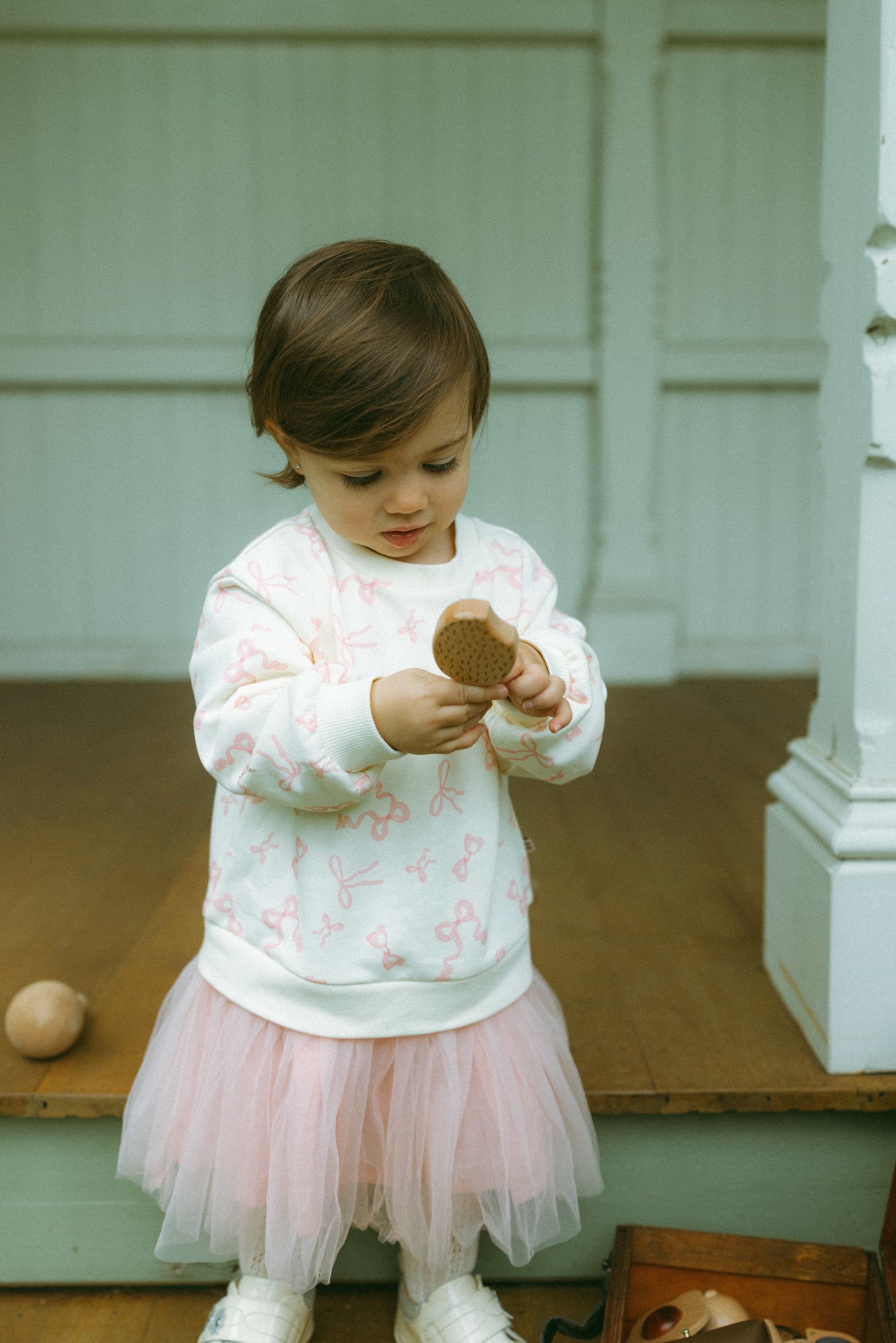 Ballet Hoodie Dress Peach - Model