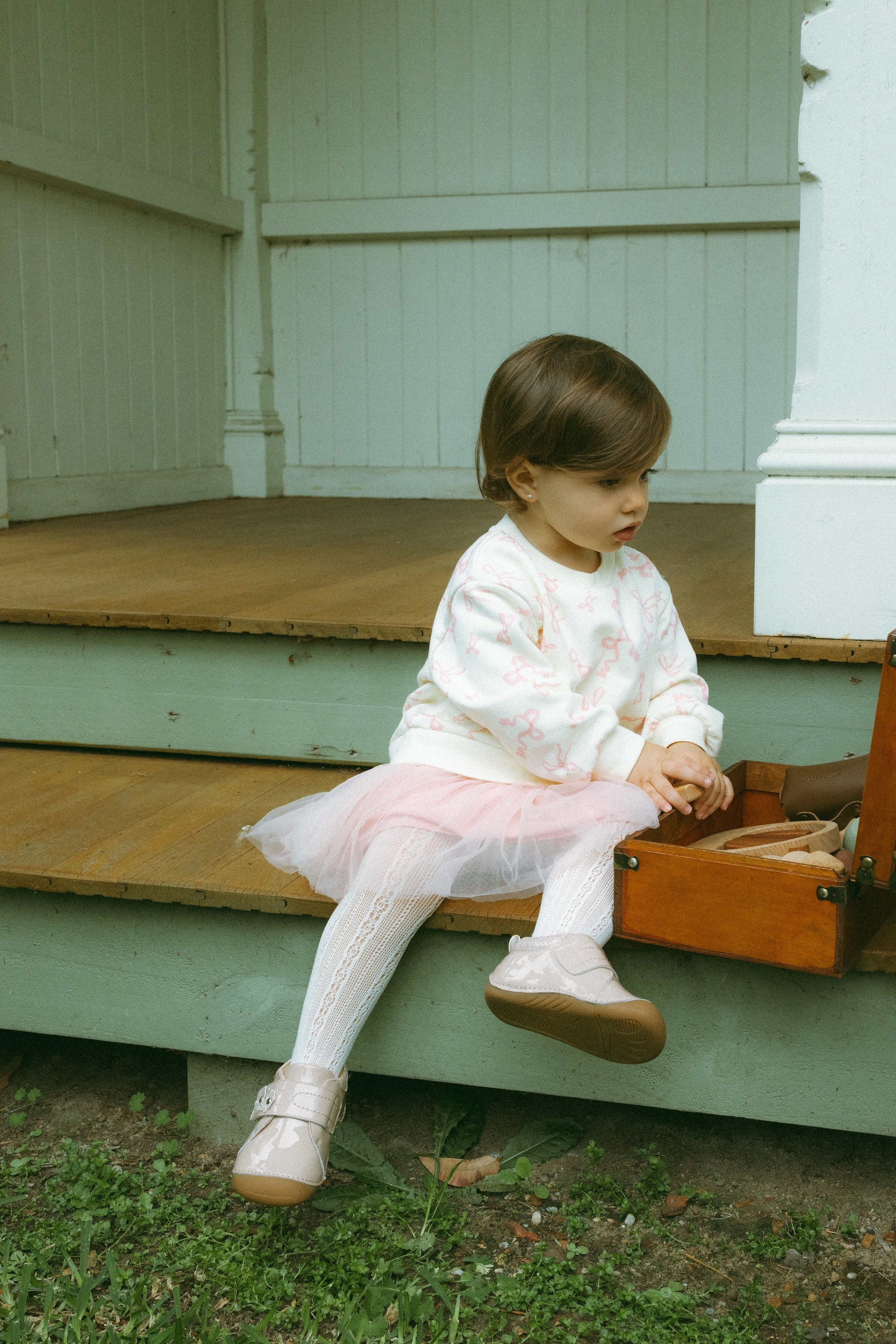 Ballet Hoodie Dress Peach - Model