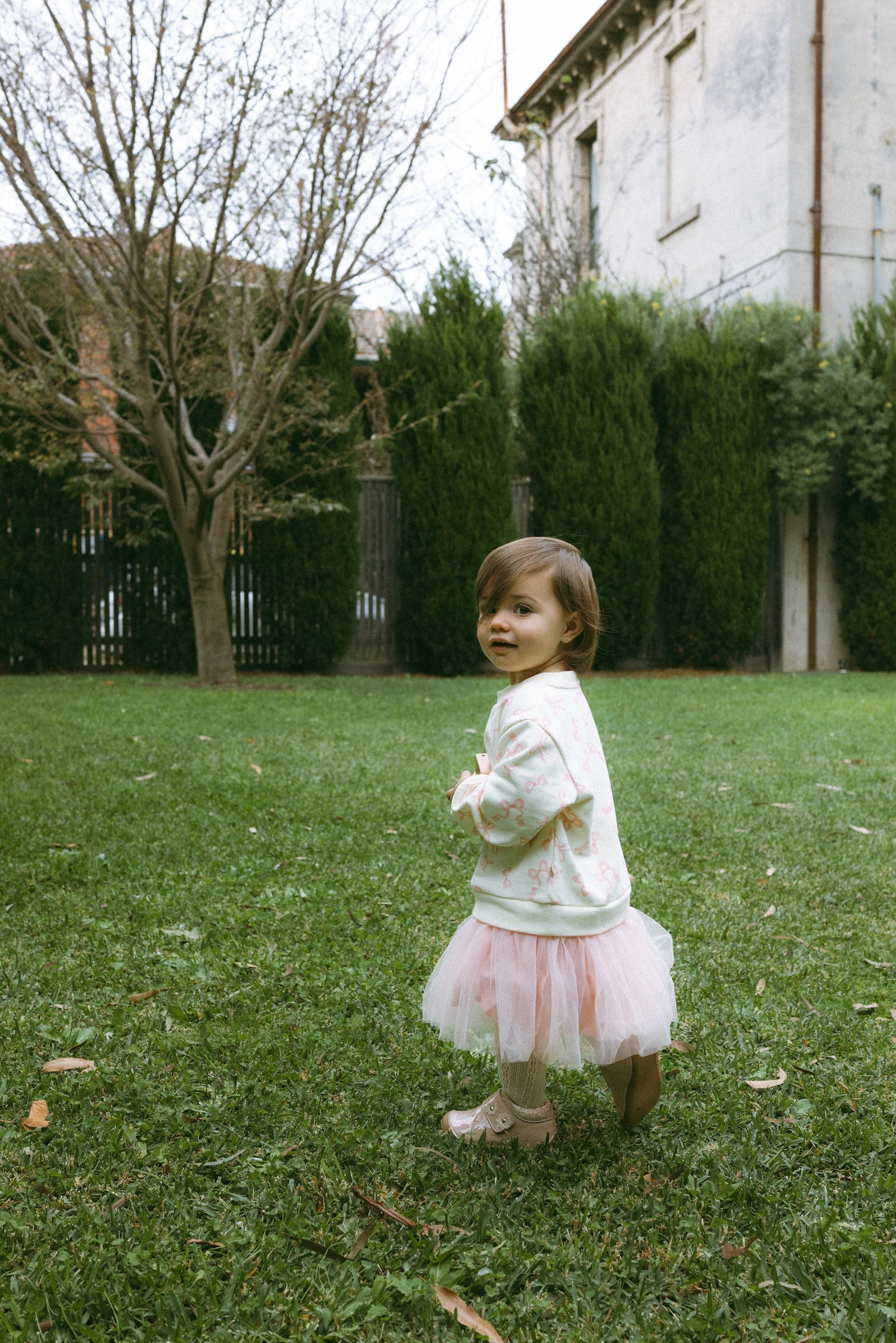 Ballet Hoodie Dress Peach - Model