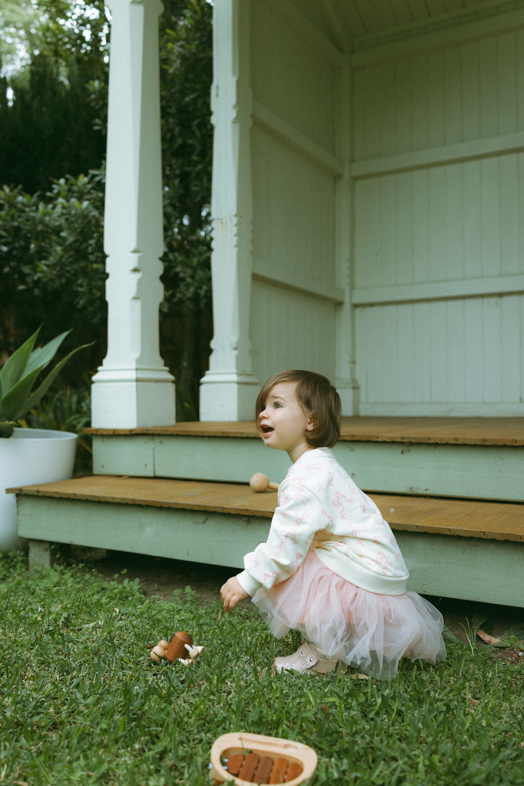 Ballet Hoodie Dress Peach - Model
