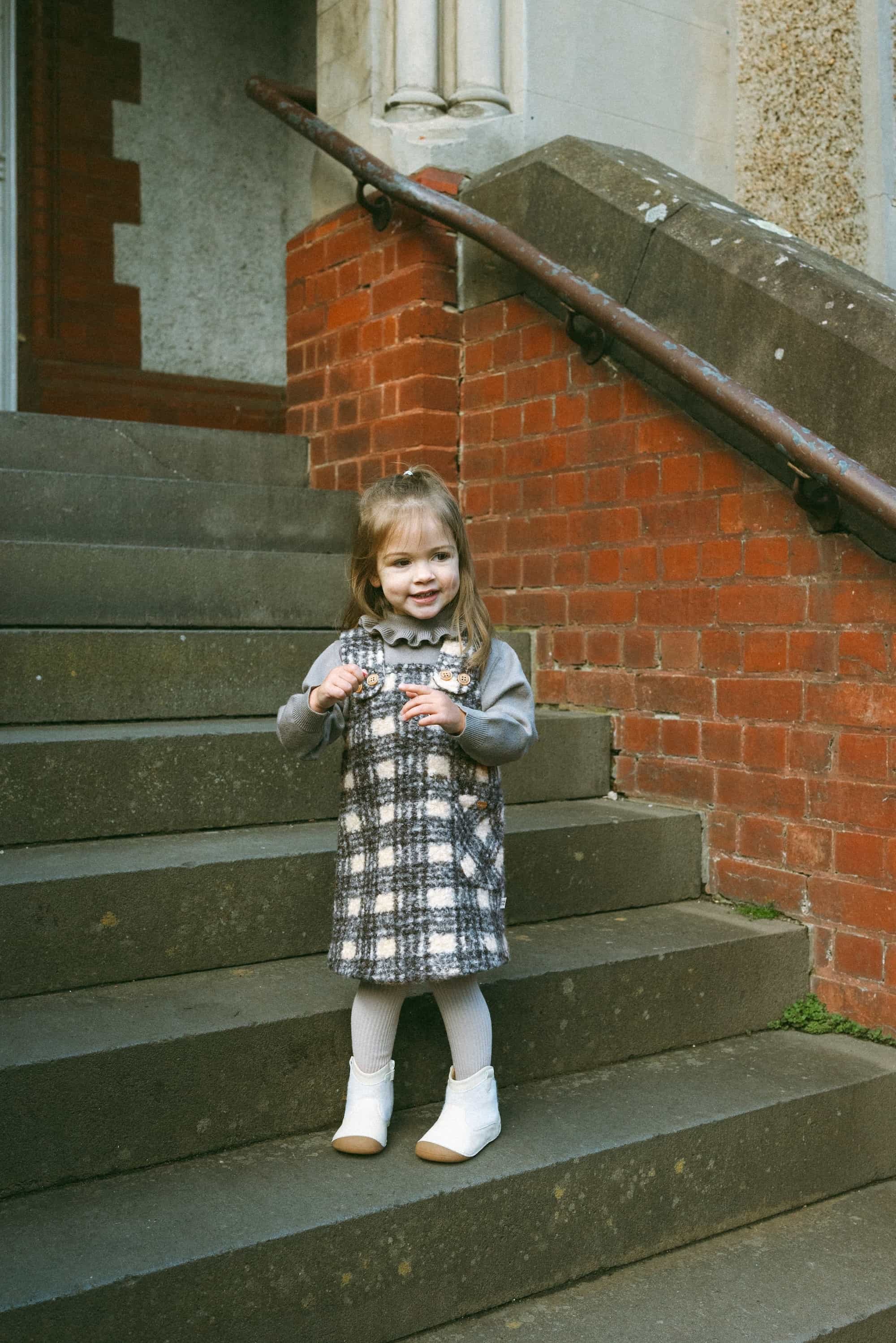 Cozy Plaid Pocket Dress Plaid - Model