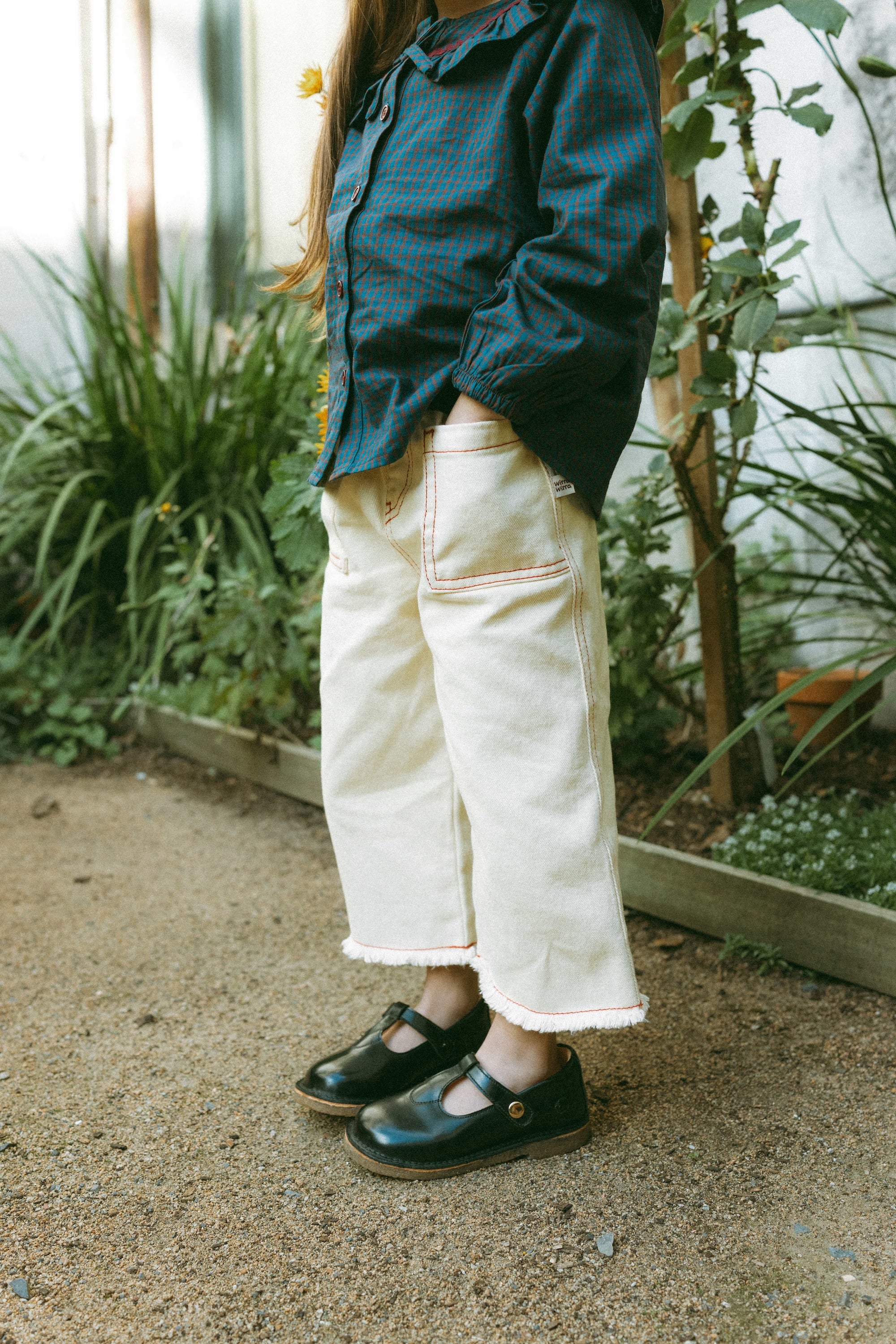 Buttercream Wide-leg Pants Cream - Model