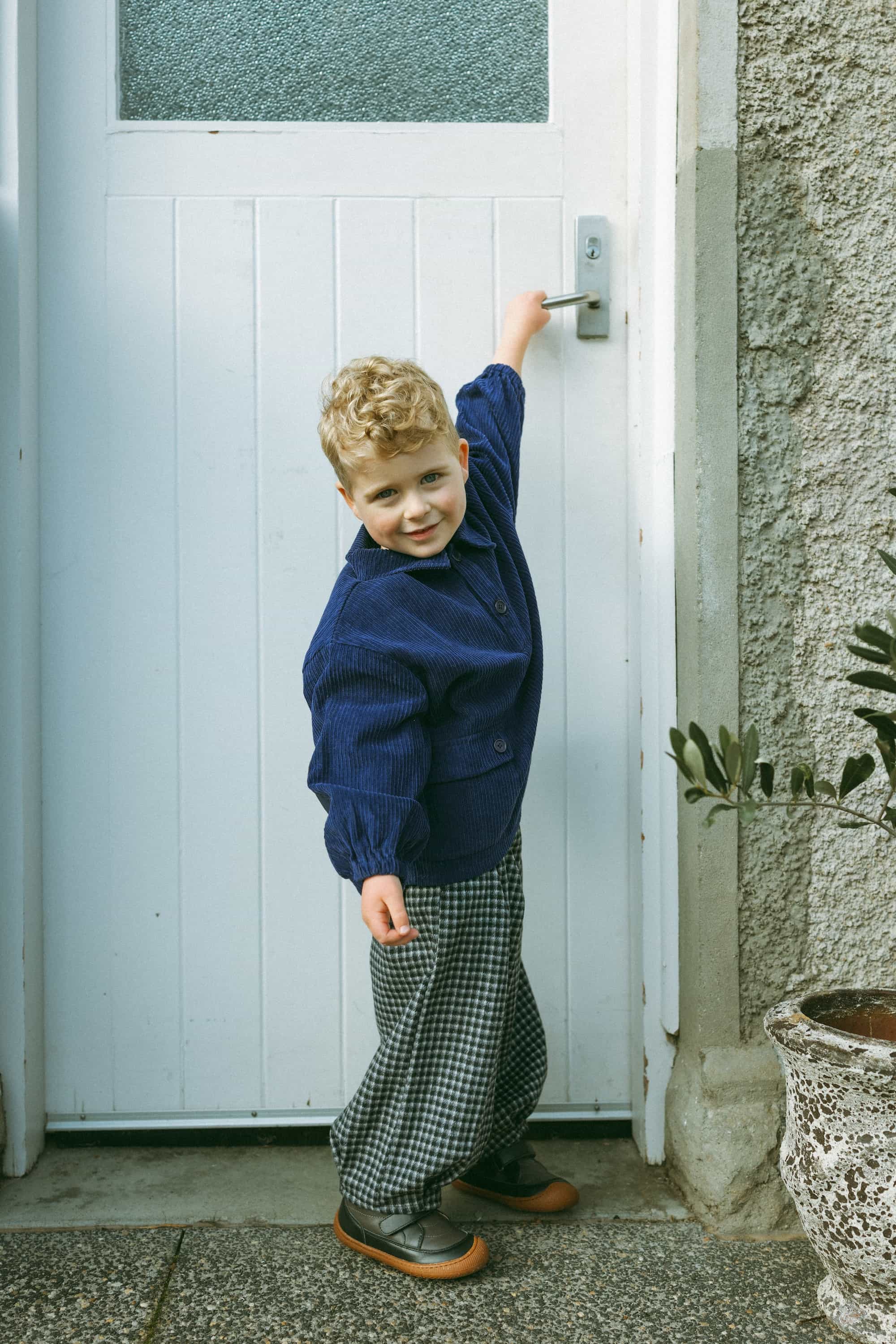 Polar Bear Corduroy Shirt Navy - Model