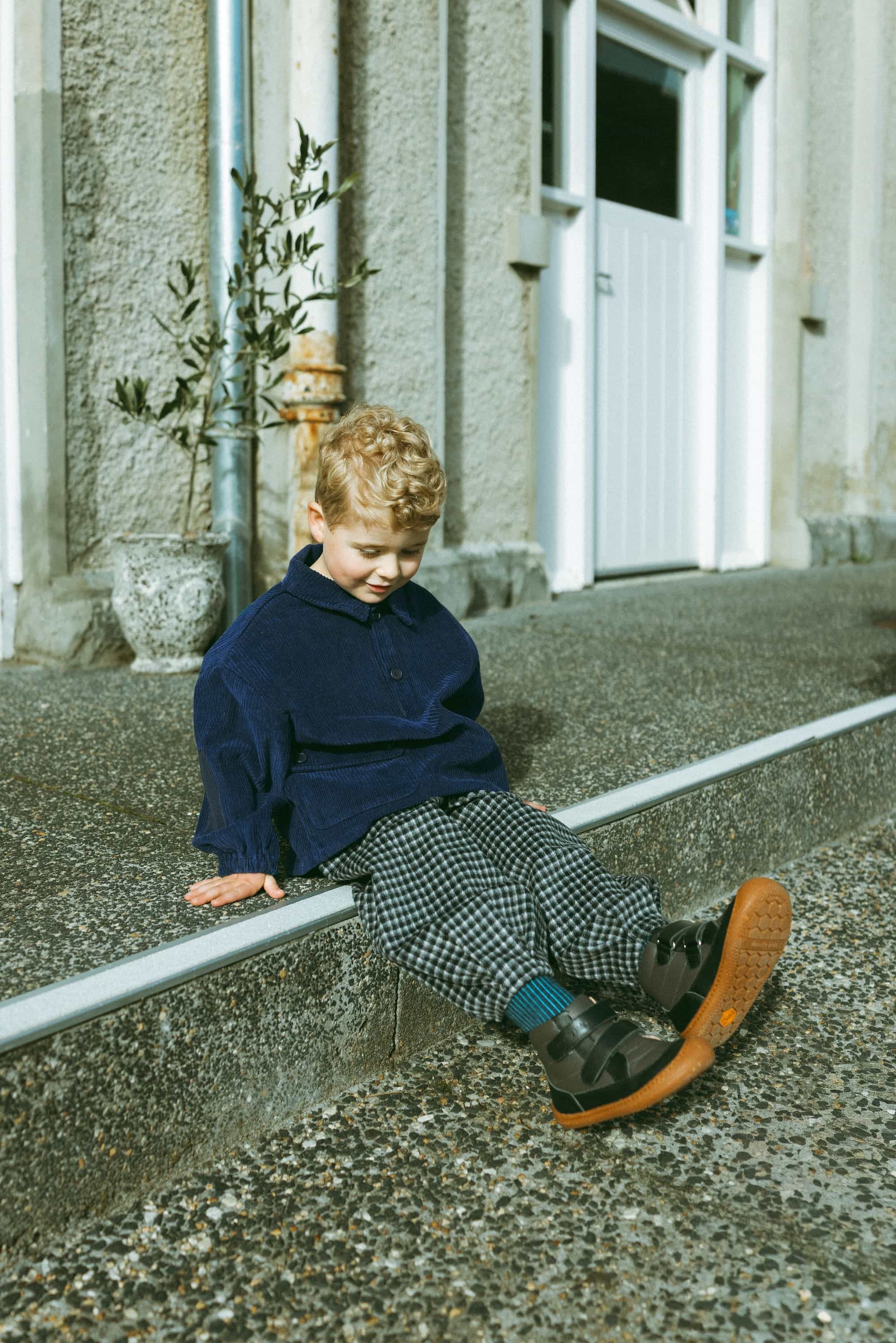 Polar Bear Corduroy Shirt Navy - Model