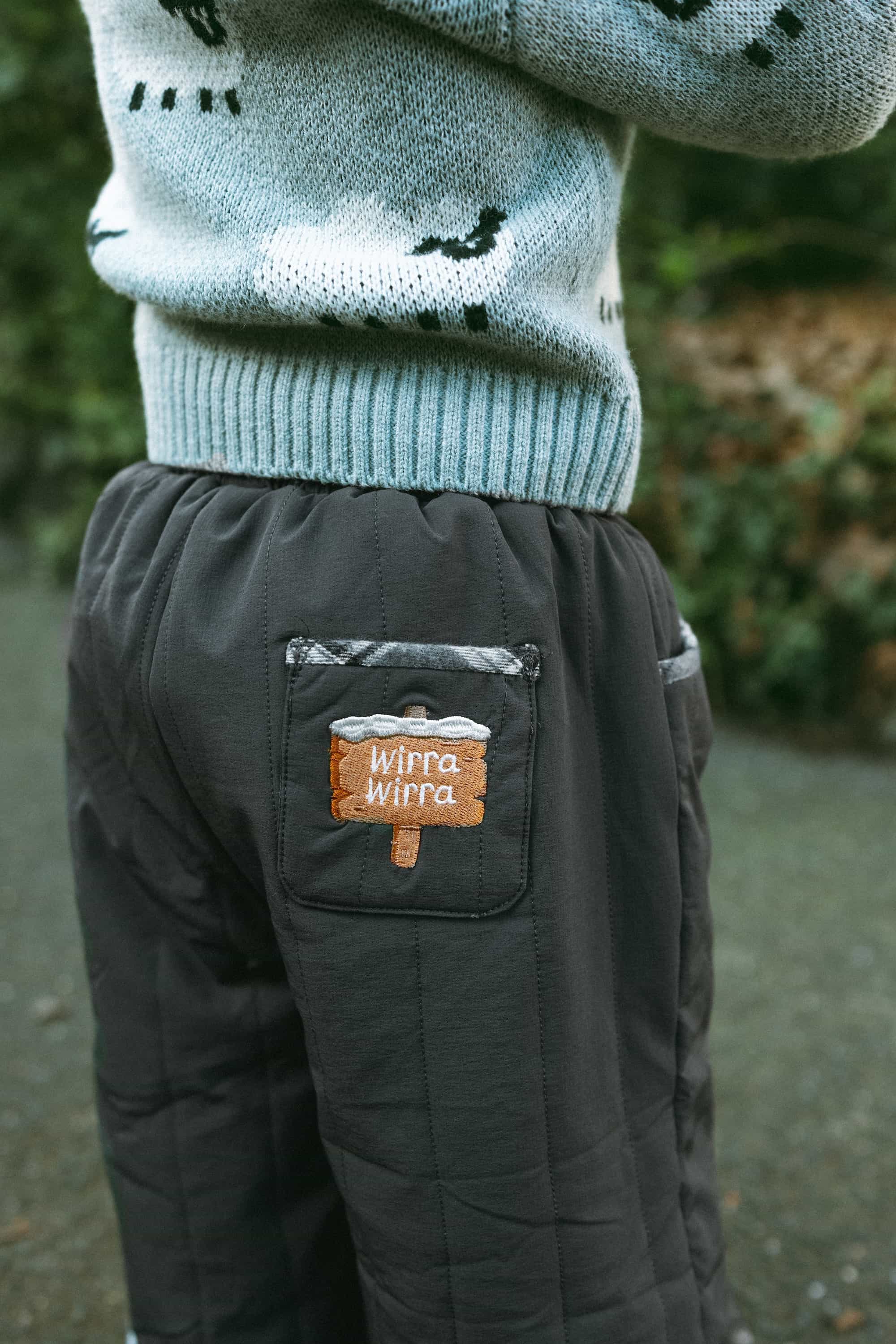 Quilted Plaid Pants Slate Grey - Model
