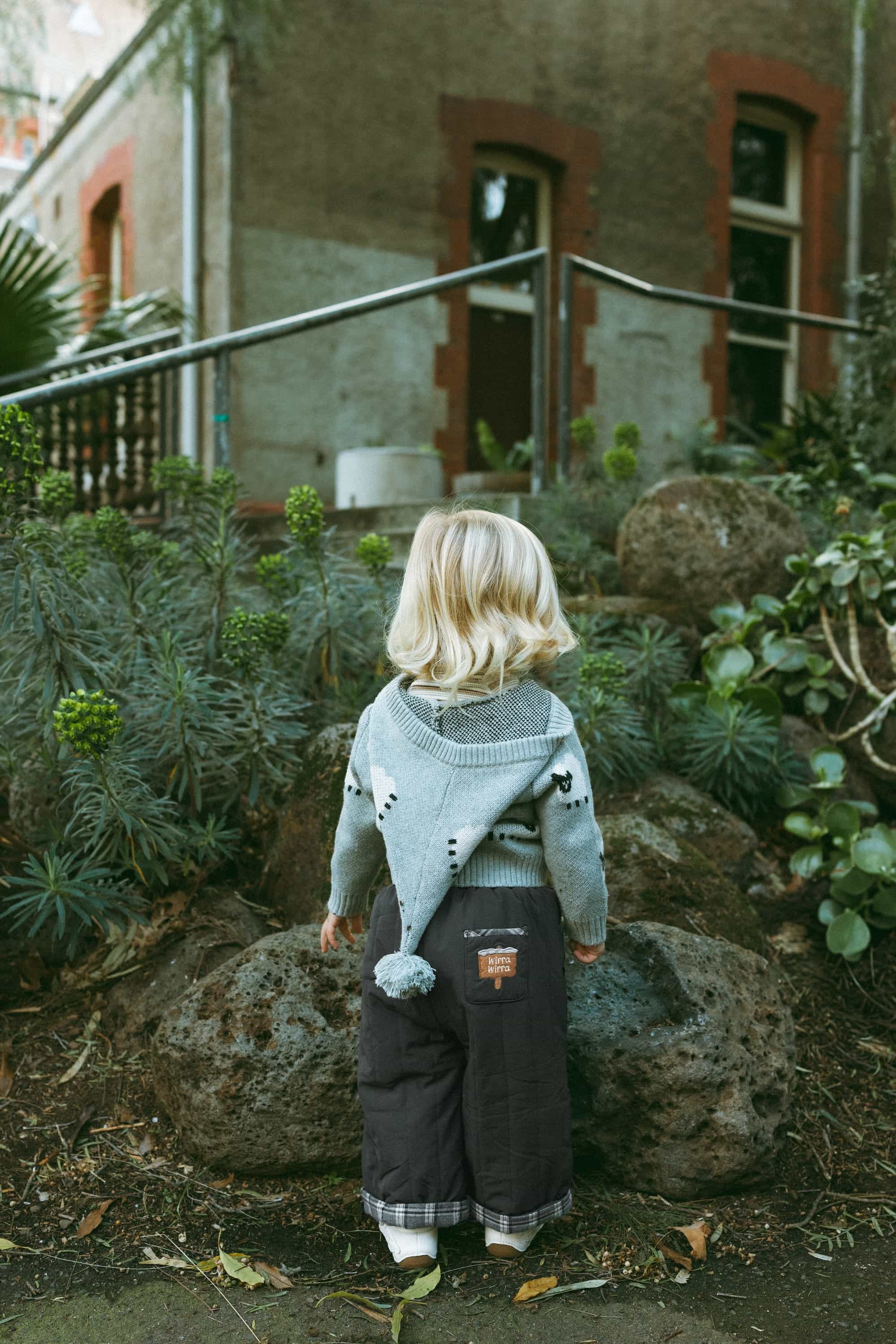 Quilted Plaid Pants Slate Grey - Model