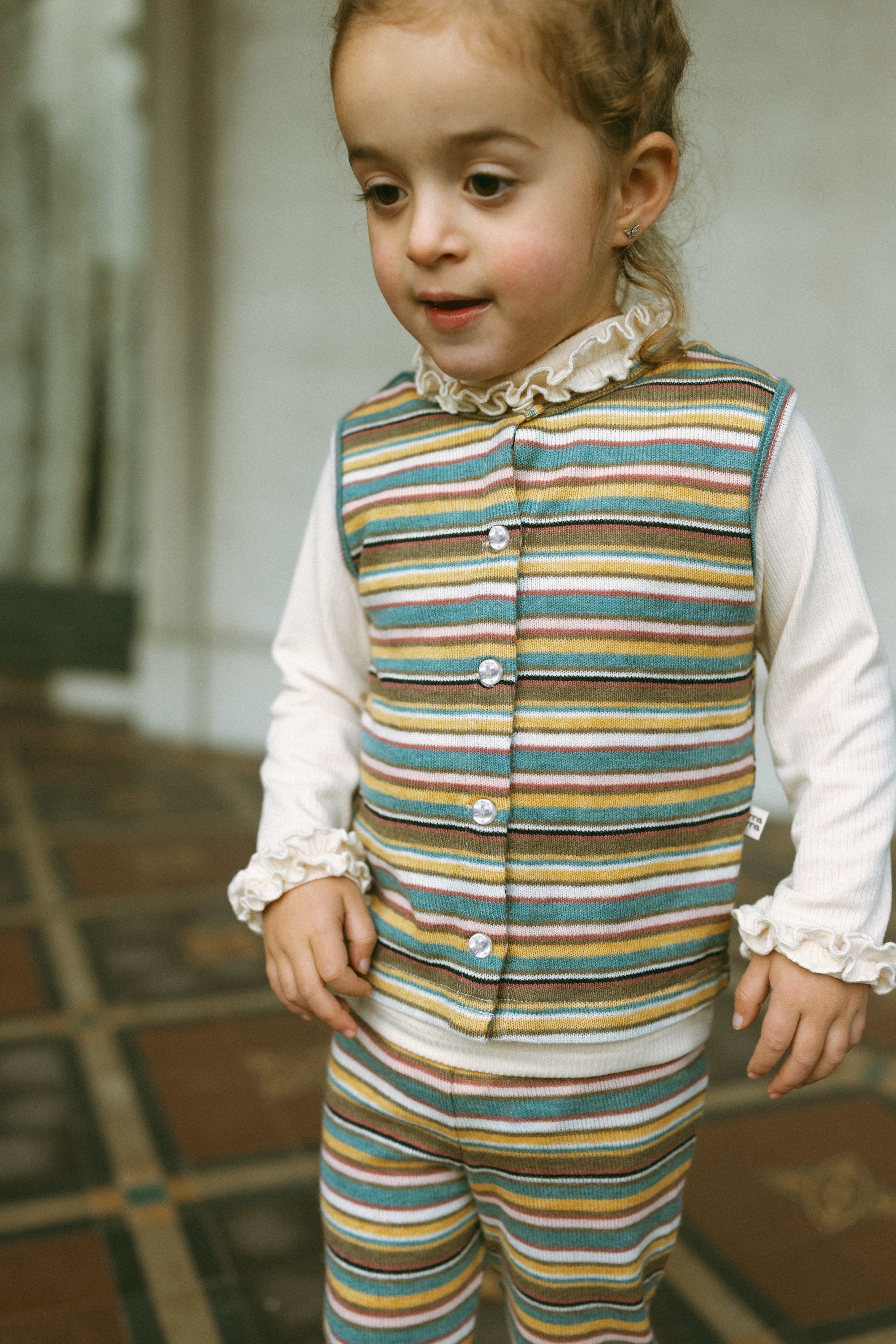 Maple Stripe Tank Peach Custard - Model