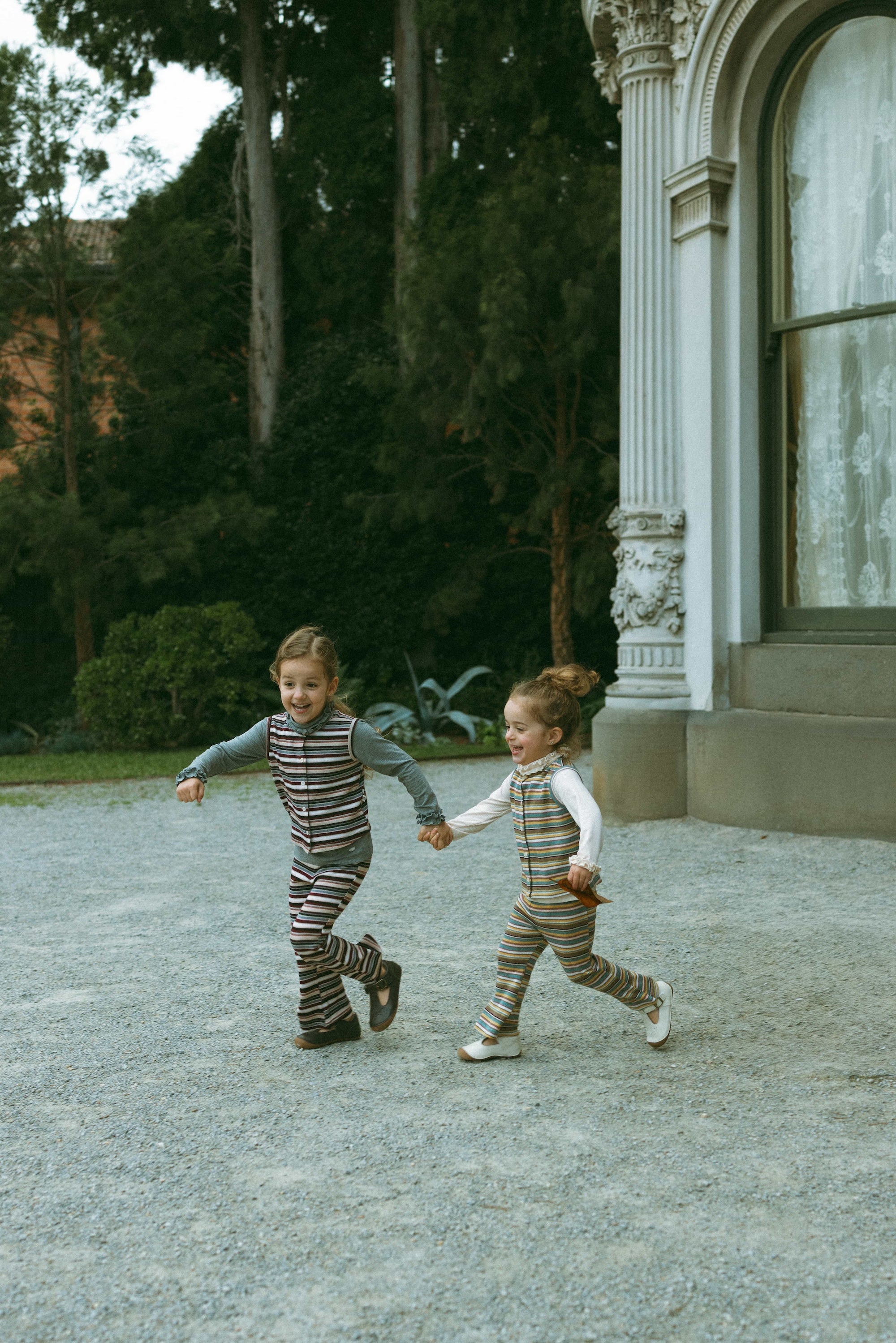 Maple Striped Flared Pants Plum Jam - Model