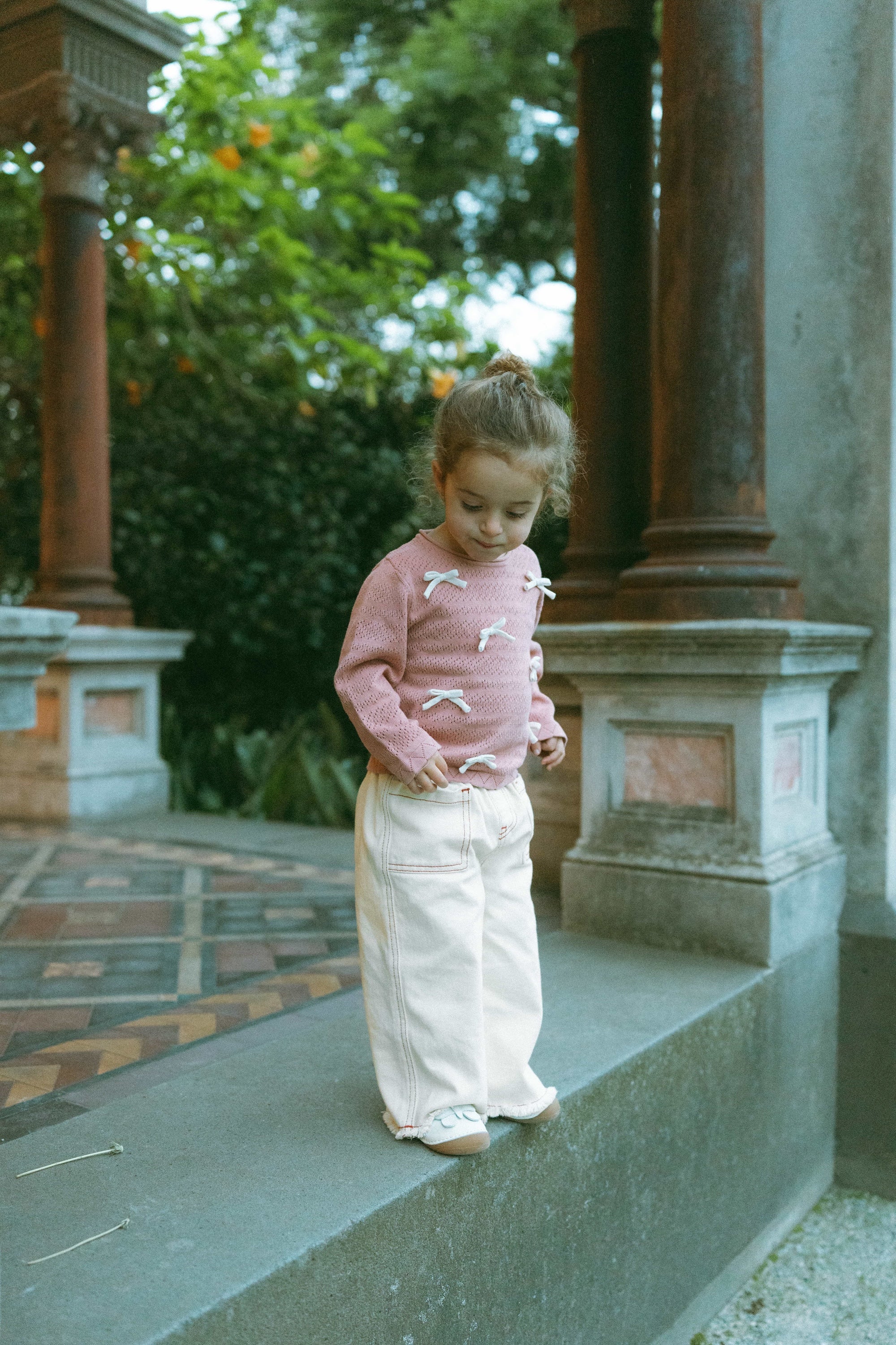 Buttercream Wide-leg Pants Cream - Model