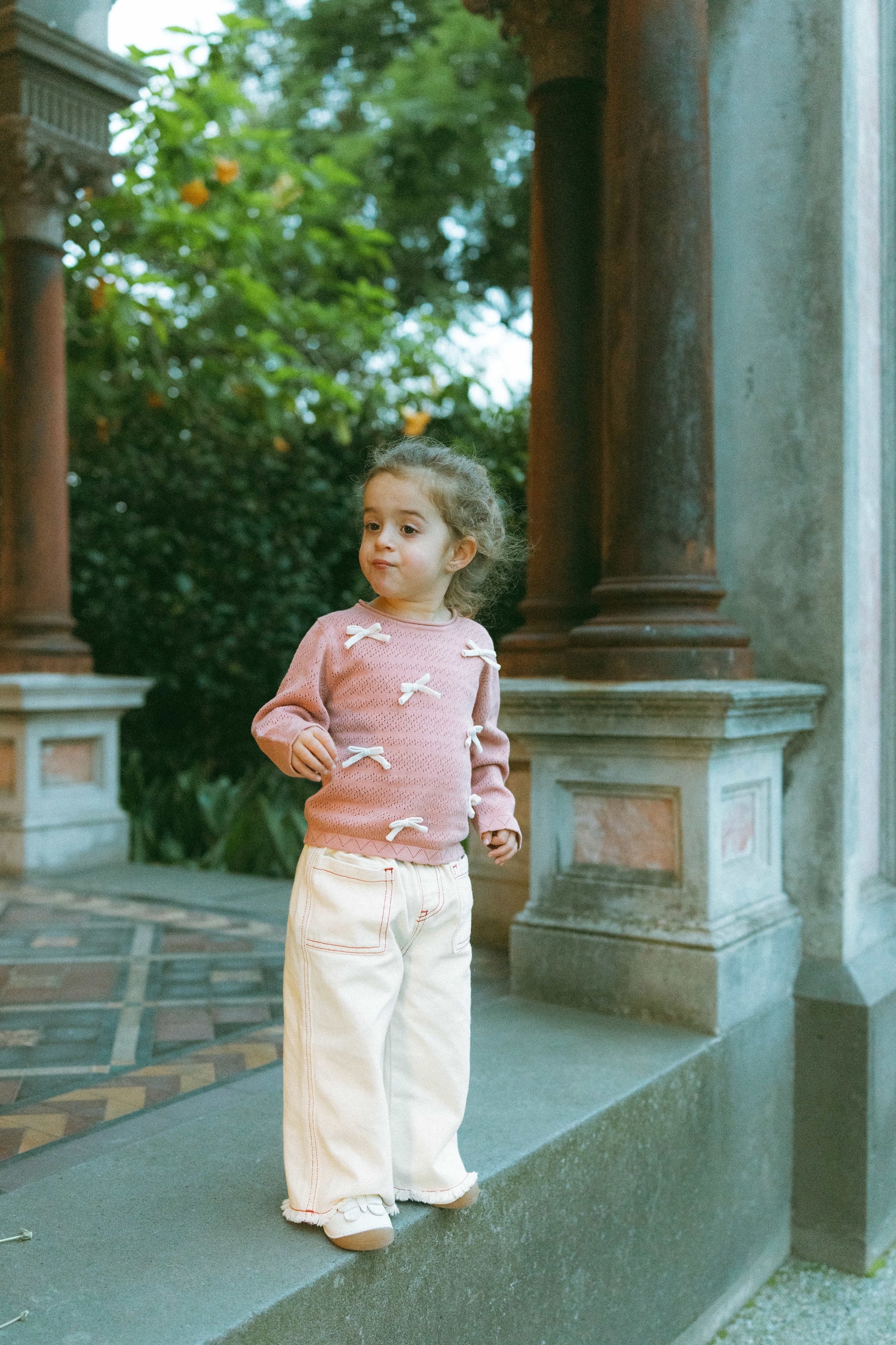 Buttercream Wide-leg Pants Cream - Model