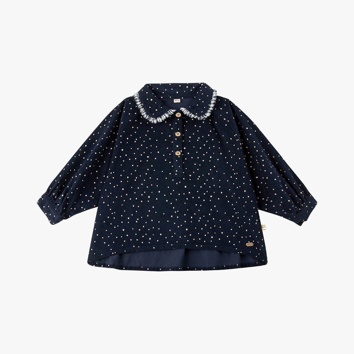 wirrawirra organic newborn clothesvintage polka dot blouse navy24 Winter  Blouses  Girls  New Arrivals  Shirts