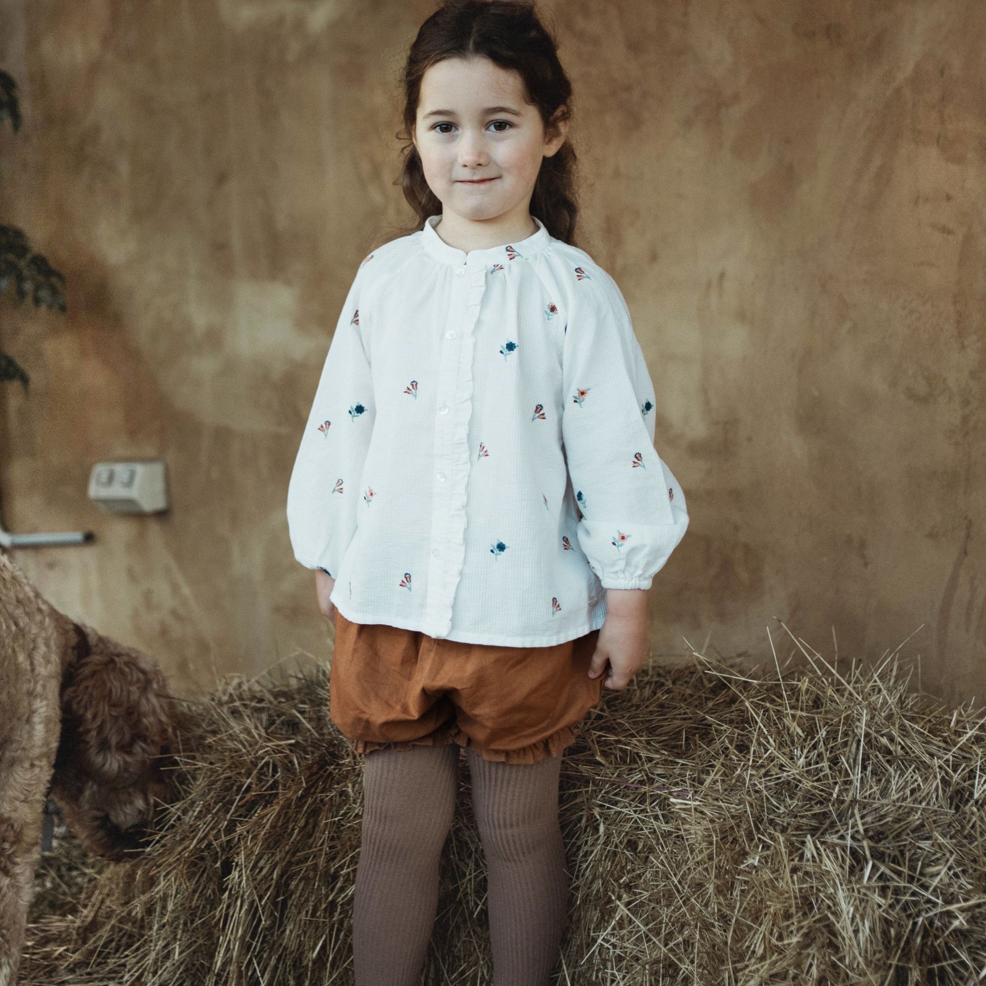 wirrawirra gender neutral baby clothes cotton embroidered blouse cream 24 Autumn Autumn Blouses Girls New Arrivals Shirts Spring