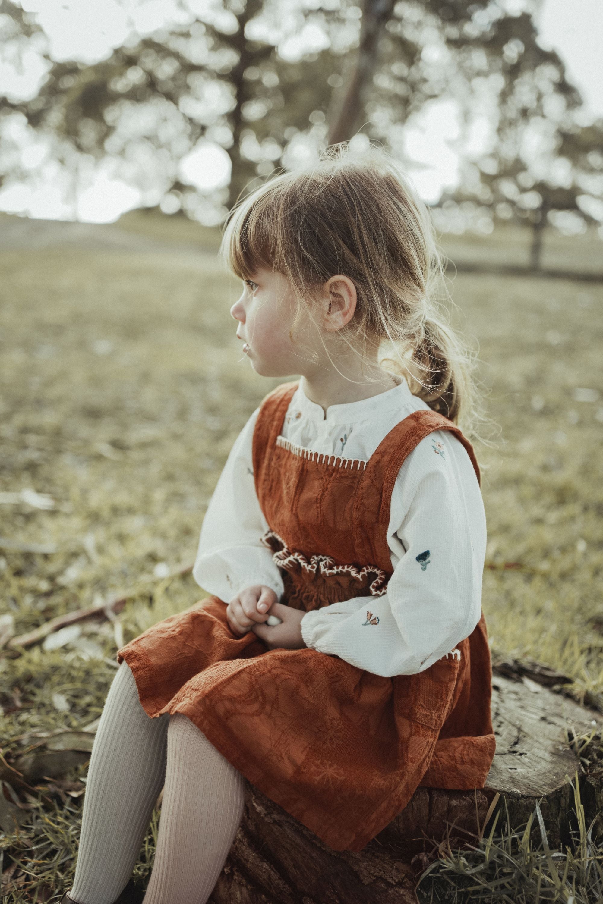 Country Style Suspender Dress Caramel - Main Image