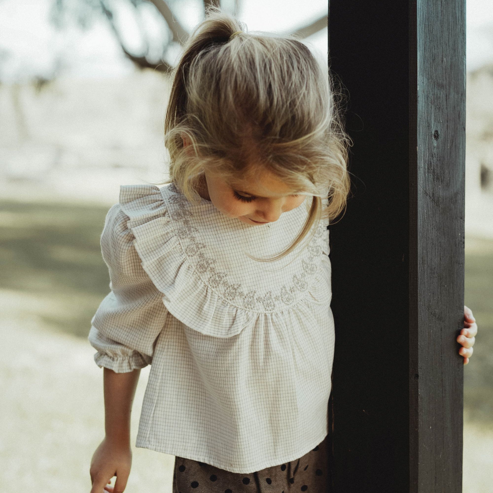 wirrawirra gender neutral newborn clothes ruffled collar blouse light apricot 24 Autumn Autumn Blouses Girls New Arrivals Shirts Spring