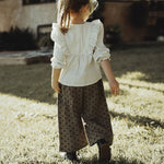 wirrawirra gender neutral baby clothes polka dot wide leg pant brown polka dot 24 Autumn Autumn Boys Girls Leggings New Arrivals Spring Trousers