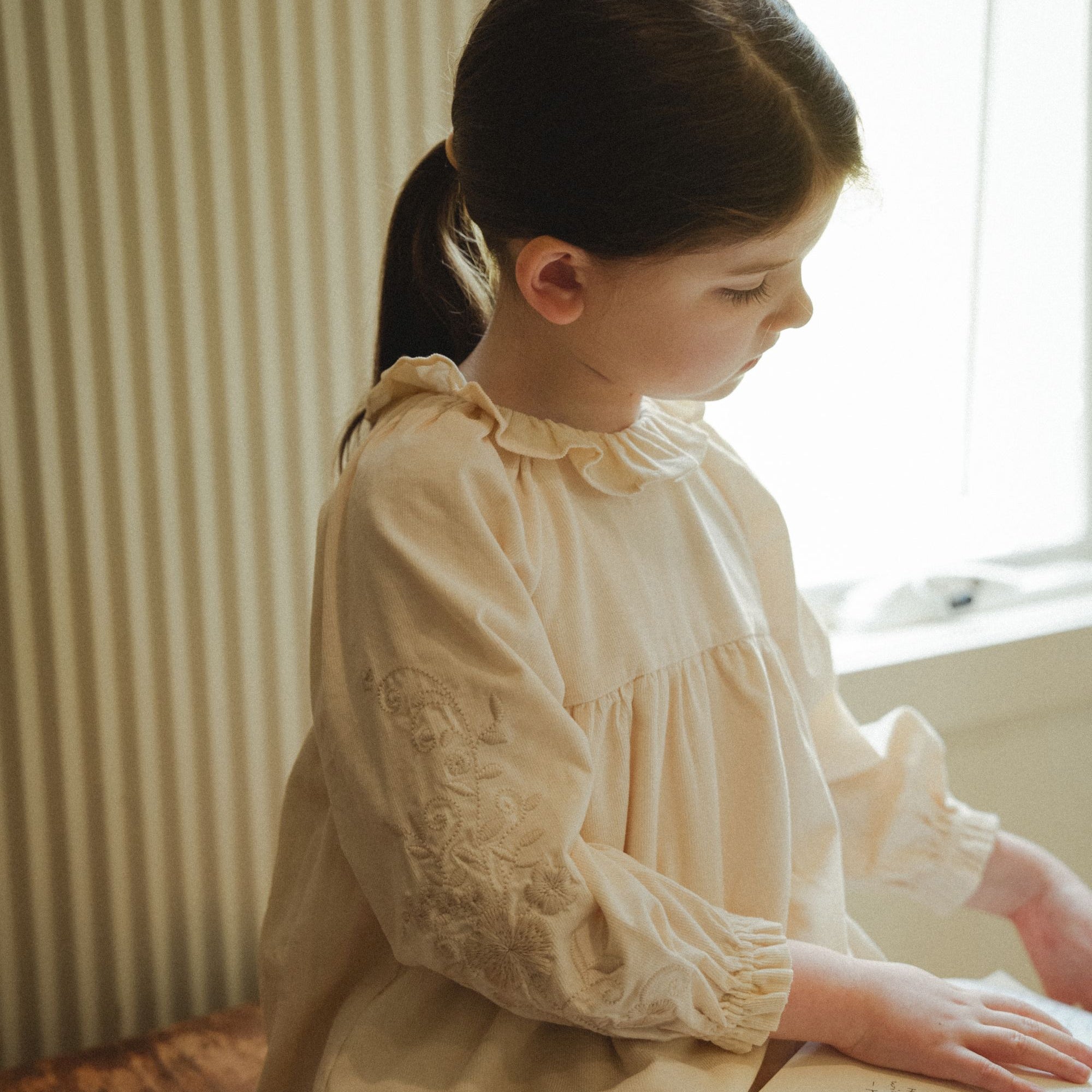wirrawirra organic baby clothes long sleeve corduroy blouse ivory 24 Spring Blouses Girls New Arrivals Shirts