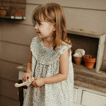 wirrawirra organic newborn outfit embroidered smock dress blue star flower 24 Summer Dresses Girls New Arrivals Skirts