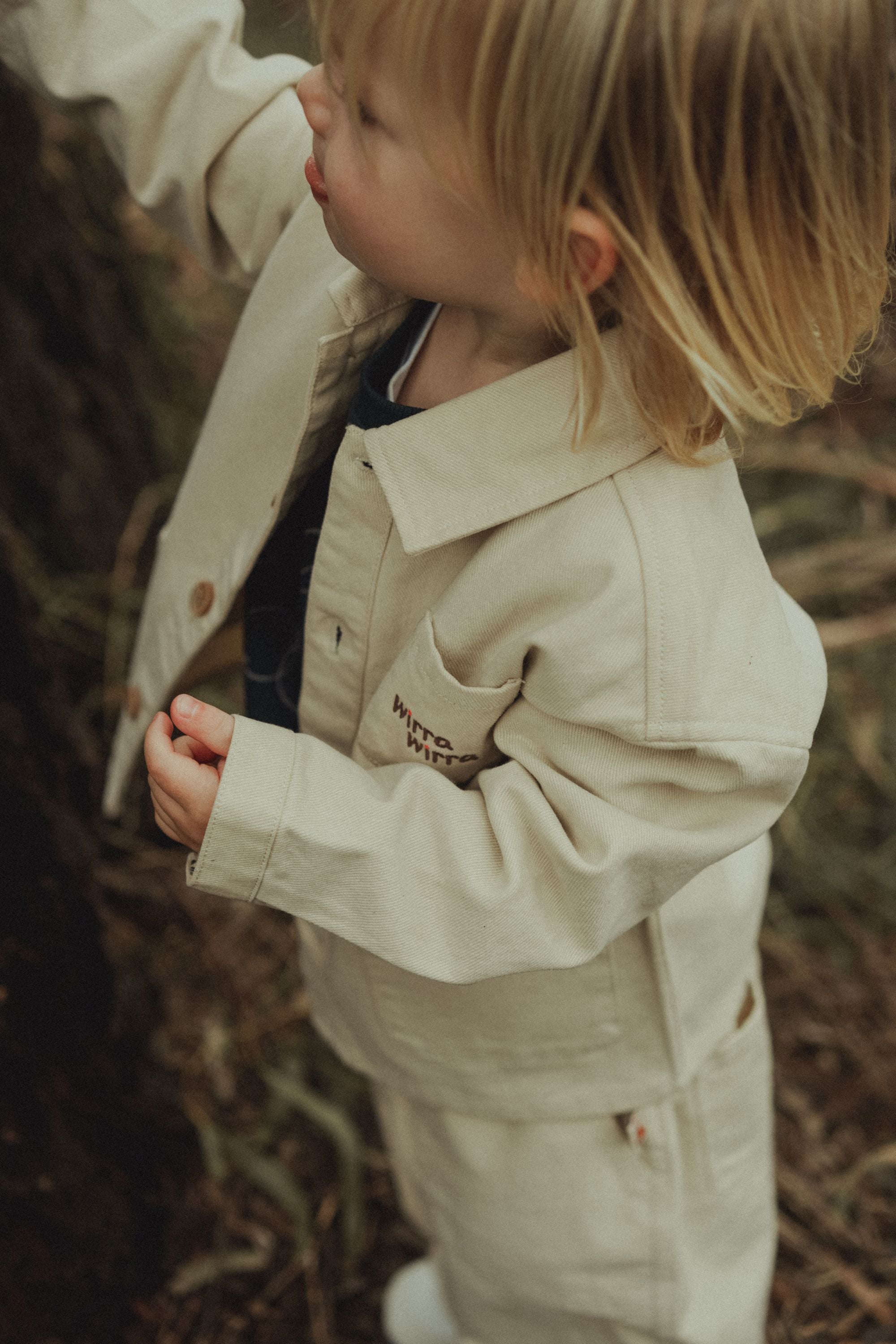 wirrawirra organic baby clothes long sleeved jacket beige 24 Spring Boys Gilets Girls Jackets New Arrivals Gilets