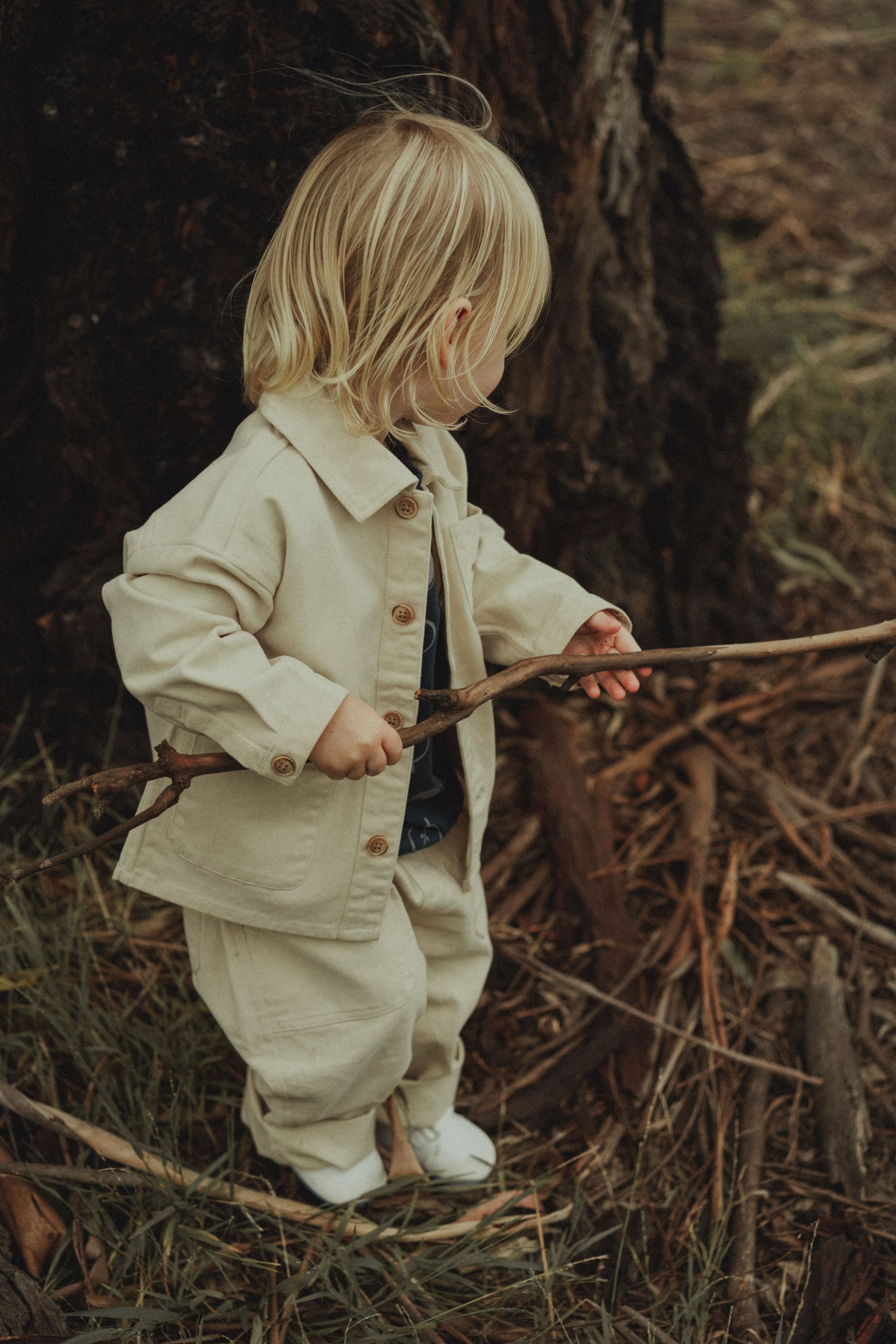 wirrawirra organic newborn clothes long sleeved jacket beige 24 Spring Boys Gilets Girls Jackets New Arrivals Gilets