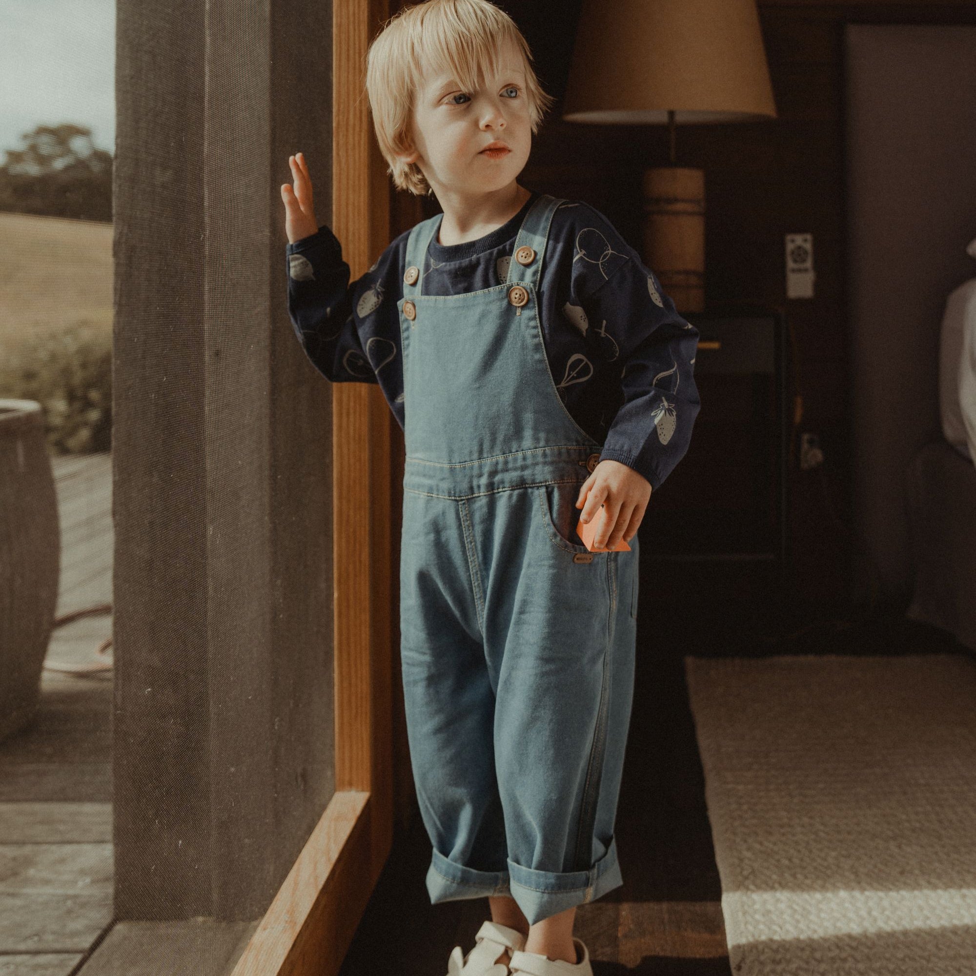 wirrawirra baby clothes for girls tencel denim overalls denim blue 24 Spring Boys Girls Jumpsuit New Arrivals