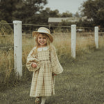wirrawirra organic infant clothes corduroy plaid dress khaki 24 Spring Dresses Girls New Arrivals Skirts